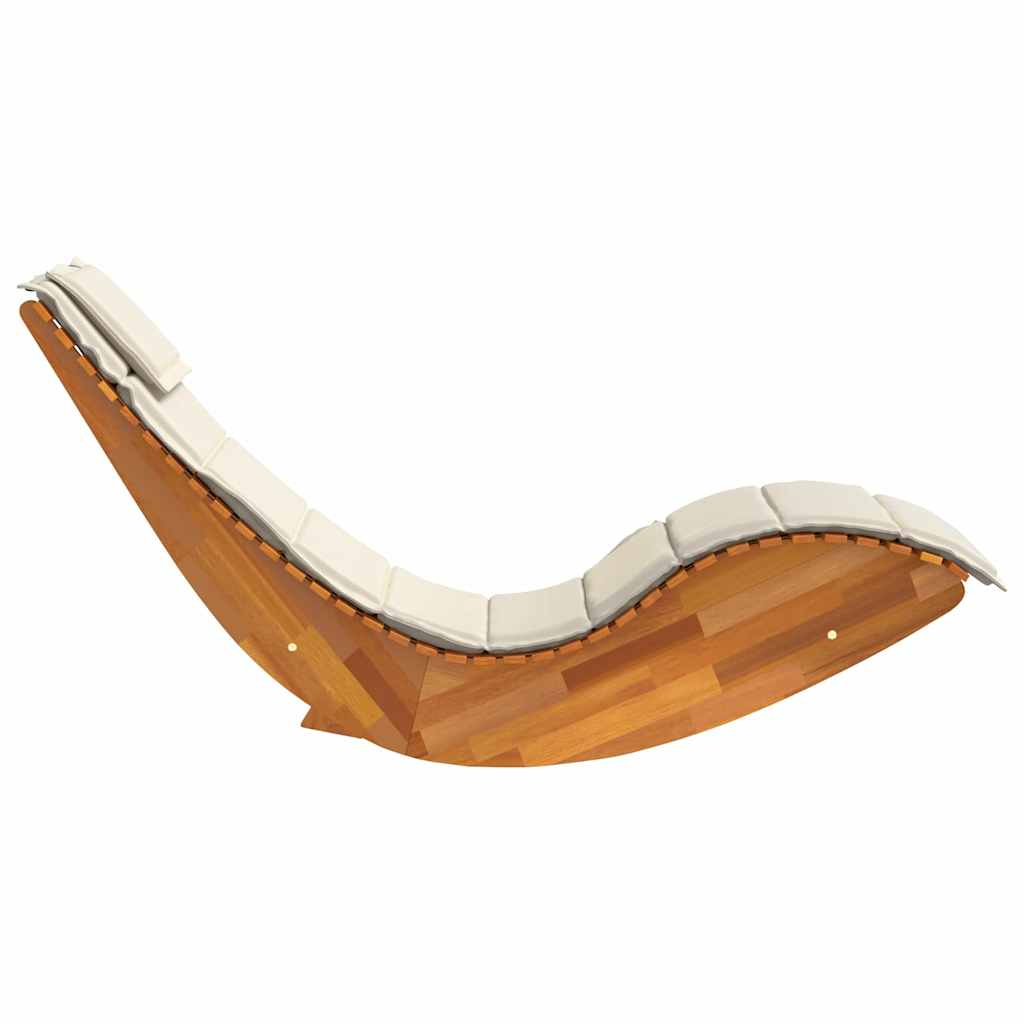 Ligstoel met kussen 2-persoon 2 pcs Bruin Massief Acaciahout is nu te koop bij PeponiXL, paradijselijk wonen!