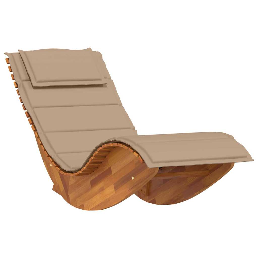 Ligstoel met kussen 2-persoon 2 pcs Bruin Massief Acaciahout is nu te koop bij PeponiXL, paradijselijk wonen!