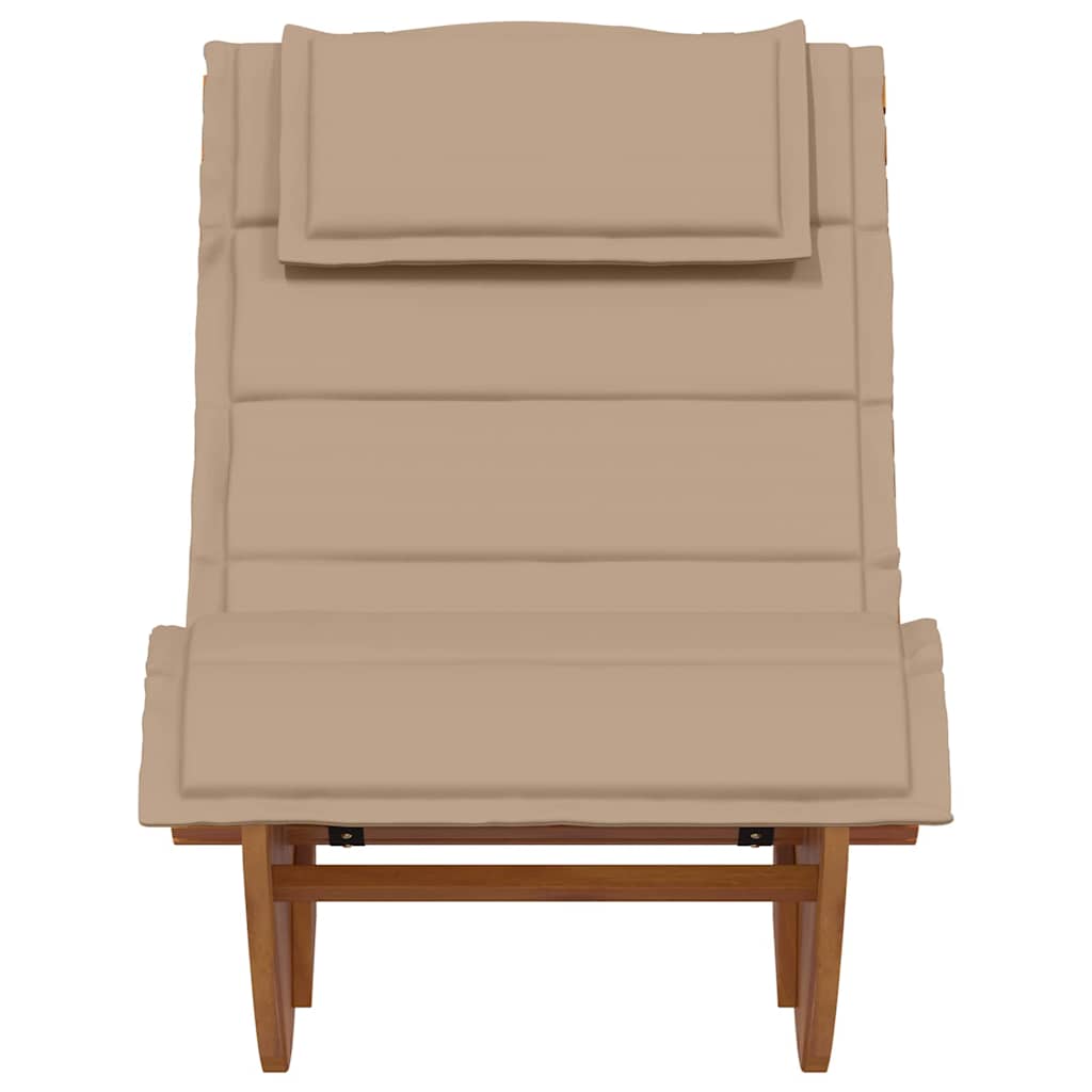 Ligstoel met kussen 2-persoon 2 pcs Bruin Massief Acaciahout is nu te koop bij PeponiXL, paradijselijk wonen!