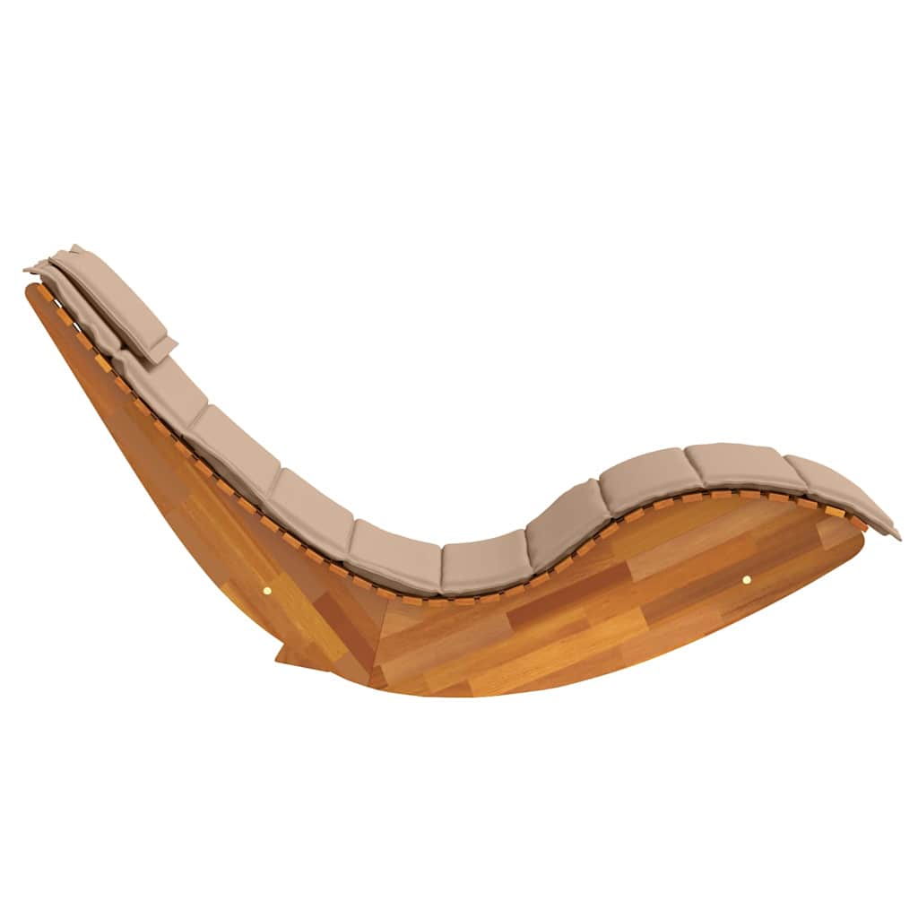 Ligstoel met kussen 2-persoon 2 pcs Bruin Massief Acaciahout is nu te koop bij PeponiXL, paradijselijk wonen!