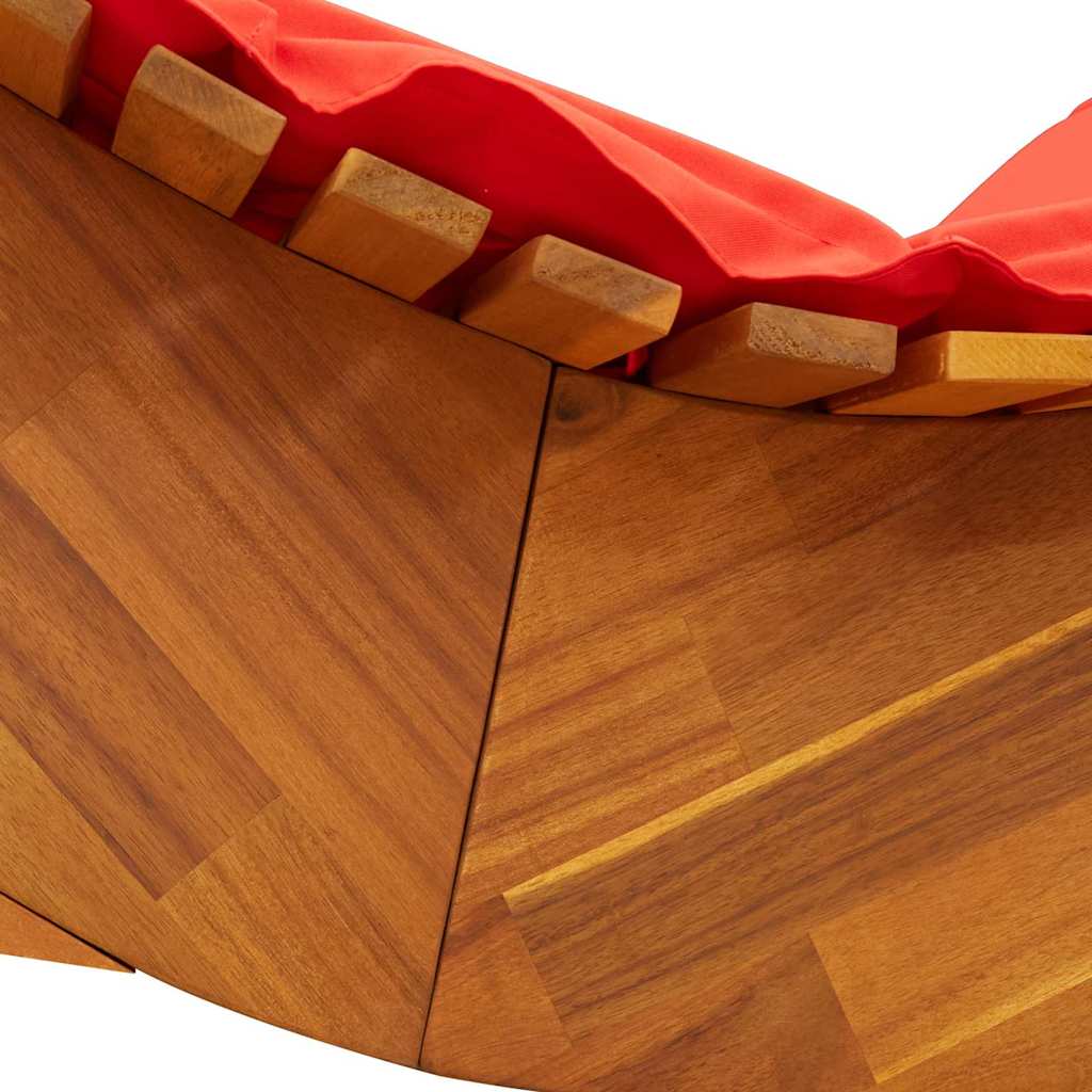 Ligstoel met kussen 2-persoon 2 pcs Bruin Massief Acaciahout is nu te koop bij PeponiXL, paradijselijk wonen!