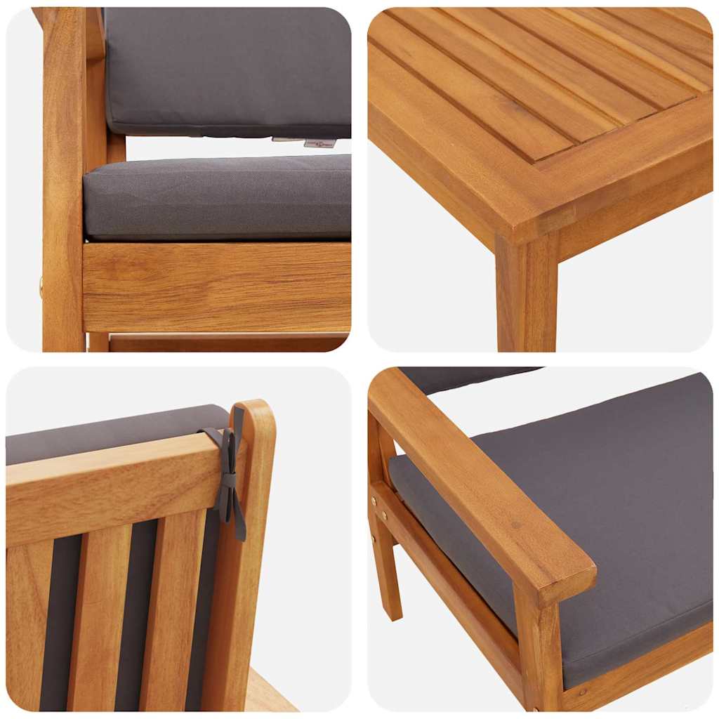 Tuinbankenset 3 pcs Bruin 120 x 65,5 x 79 cm Massief Acaciahout is nu te koop bij PeponiXL, paradijselijk wonen!