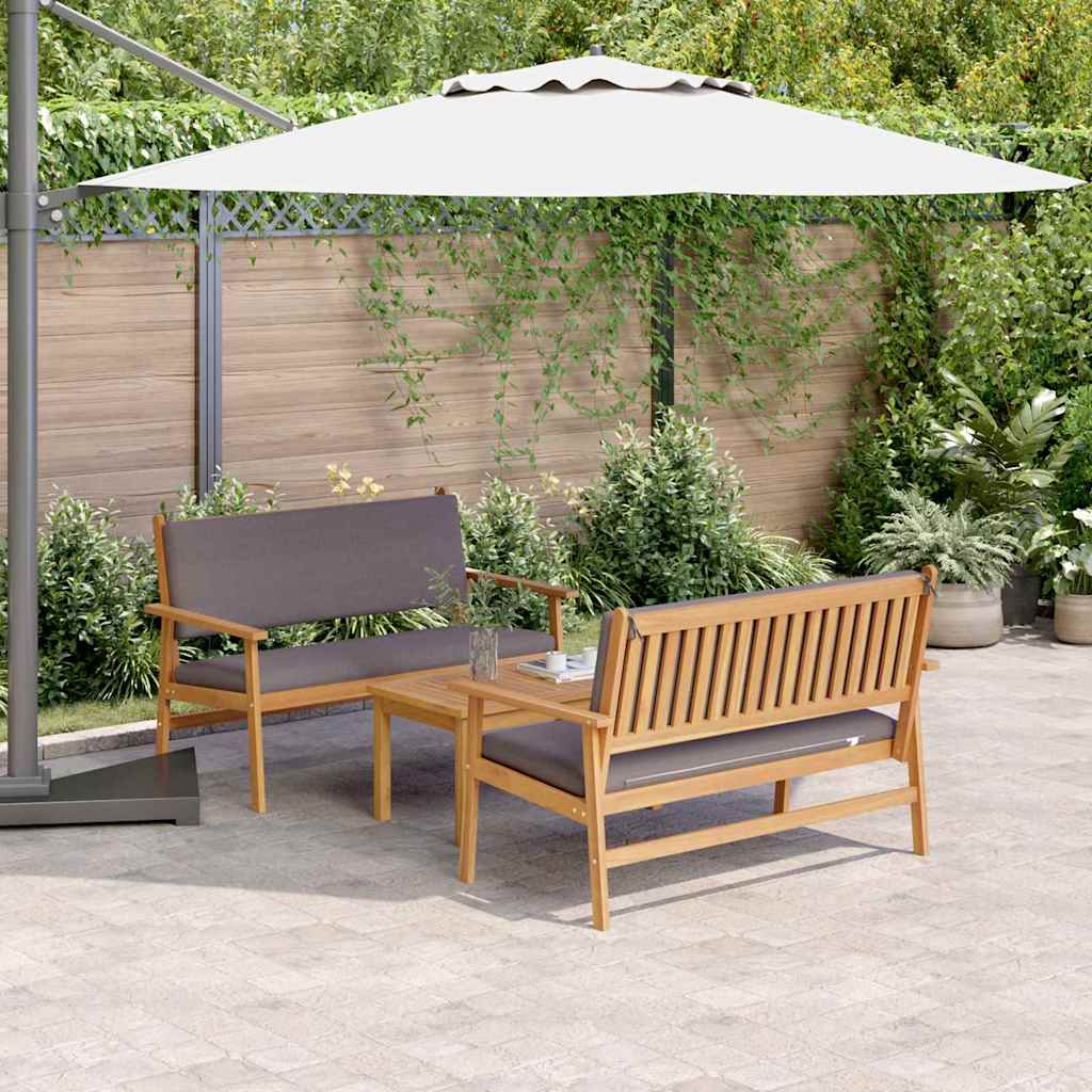 Tuinbankenset 3 pcs Bruin 120 x 65,5 x 79 cm Massief Acaciahout is nu te koop bij PeponiXL, paradijselijk wonen!