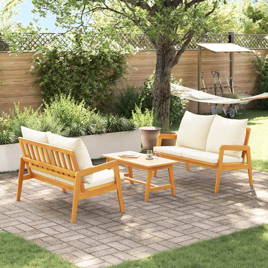 Bistroset met kussen 3 pcs Bruin Massief Acaciahout is nu te koop bij PeponiXL, paradijselijk wonen!