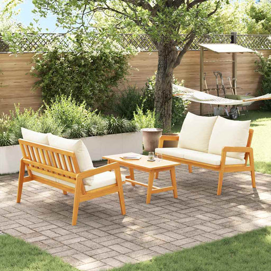 Bistroset met kussen 3 pcs Bruin Massief Acaciahout is nu te koop bij PeponiXL, paradijselijk wonen!