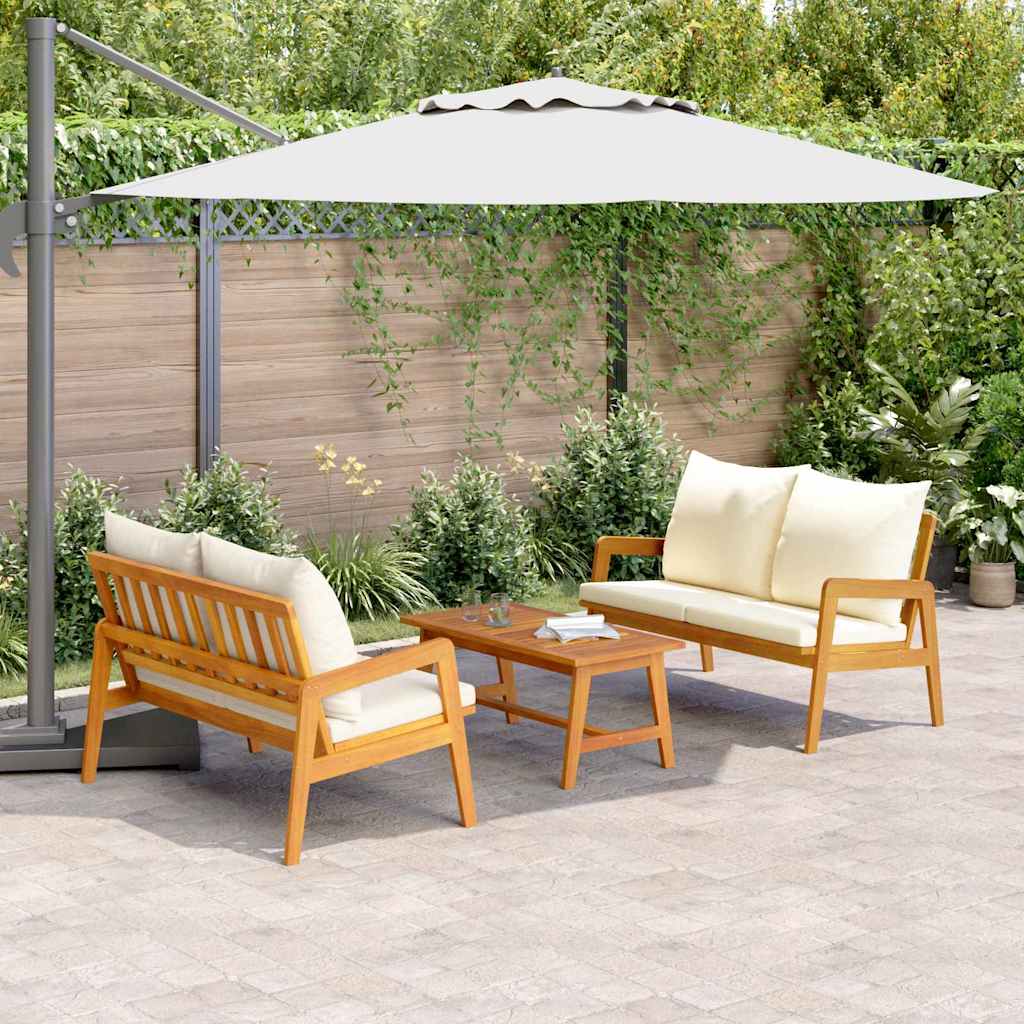 Bistroset met kussen 3 pcs Bruin Massief Acaciahout is nu te koop bij PeponiXL, paradijselijk wonen!