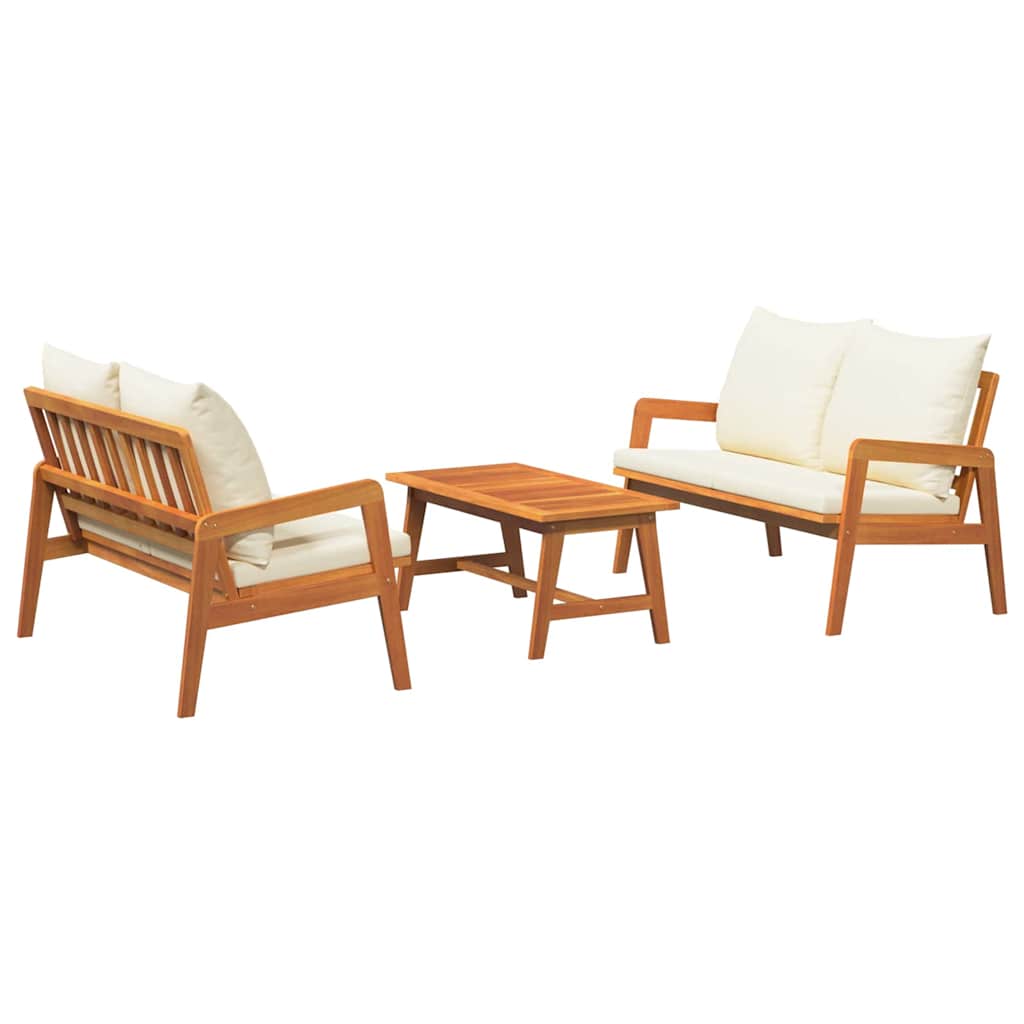 Bistroset met kussen 3 pcs Bruin Massief Acaciahout is nu te koop bij PeponiXL, paradijselijk wonen!