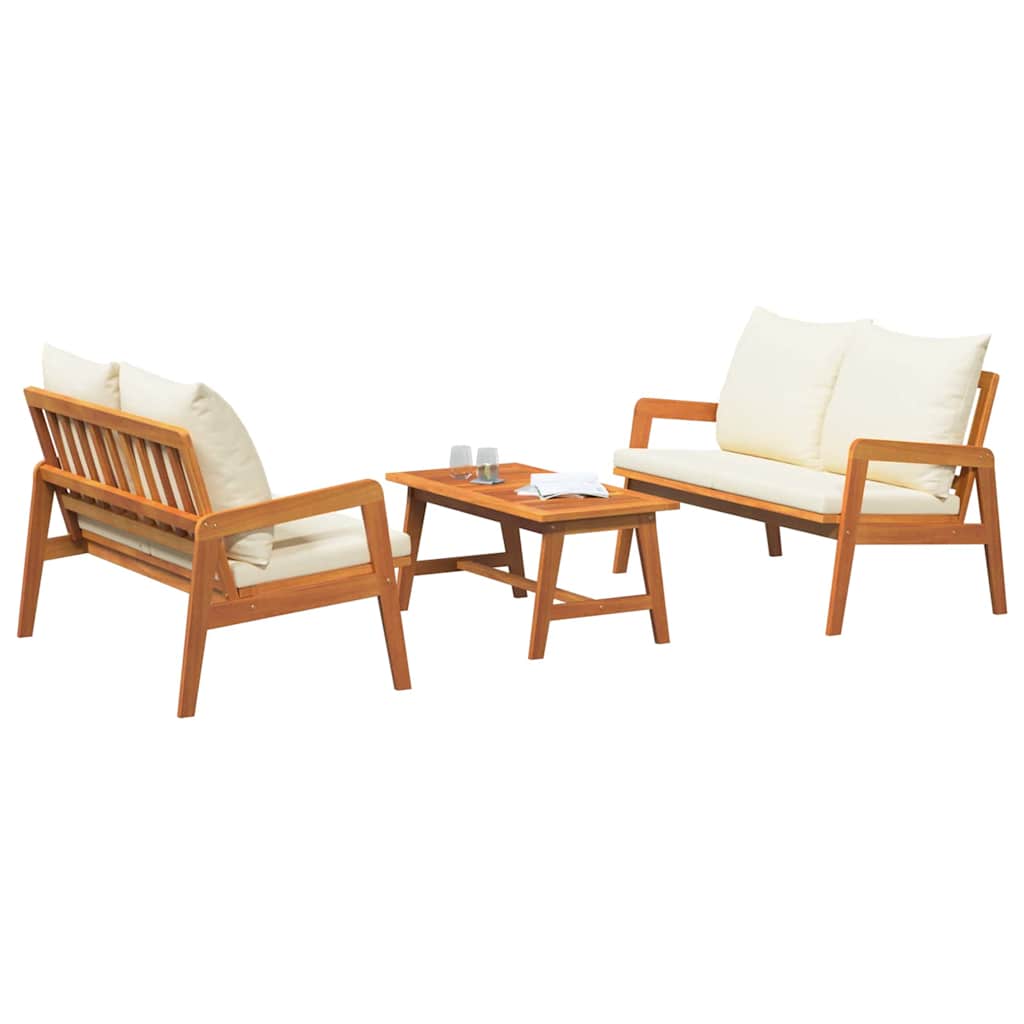 Bistroset met kussen 3 pcs Bruin Massief Acaciahout is nu te koop bij PeponiXL, paradijselijk wonen!