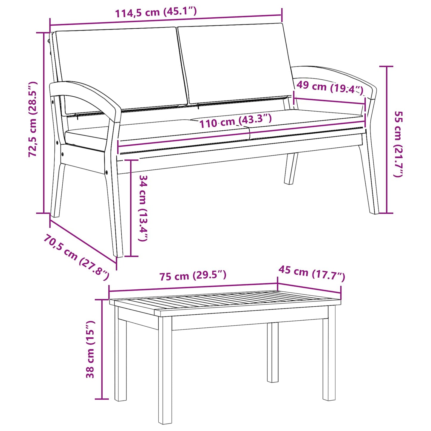 Bistroset met kussen 3 pcs Bruin Polyester is nu te koop bij PeponiXL, paradijselijk wonen!