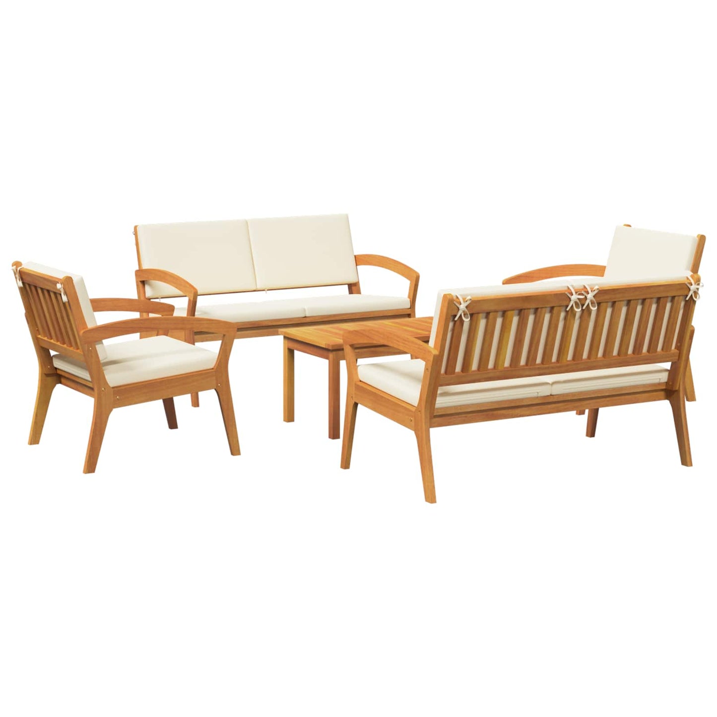Bistroset met kussen 5 pcs Bruin Polyester is nu te koop bij PeponiXL, paradijselijk wonen!
