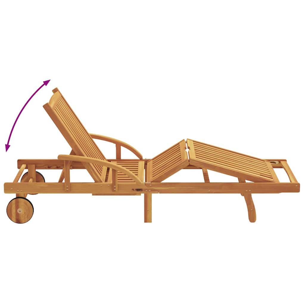 Ligstoel 2 pcs Taupe 200 x 67 x 84cm Massief acaciahout is nu te koop bij PeponiXL, paradijselijk wonen!