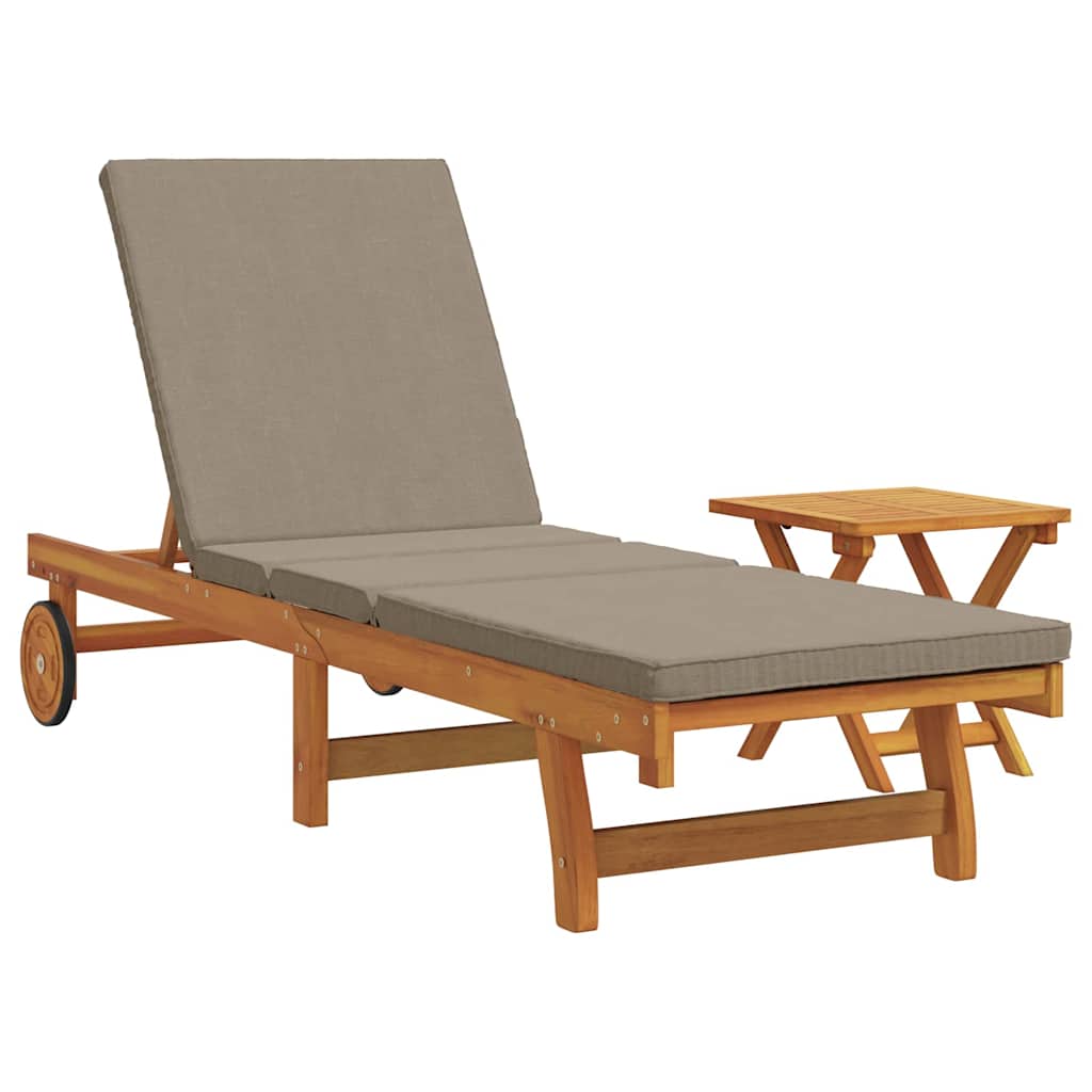 Ligstoel 1-persoon 2 pcs Bruin Massief Acaciahout is nu te koop bij PeponiXL, paradijselijk wonen!