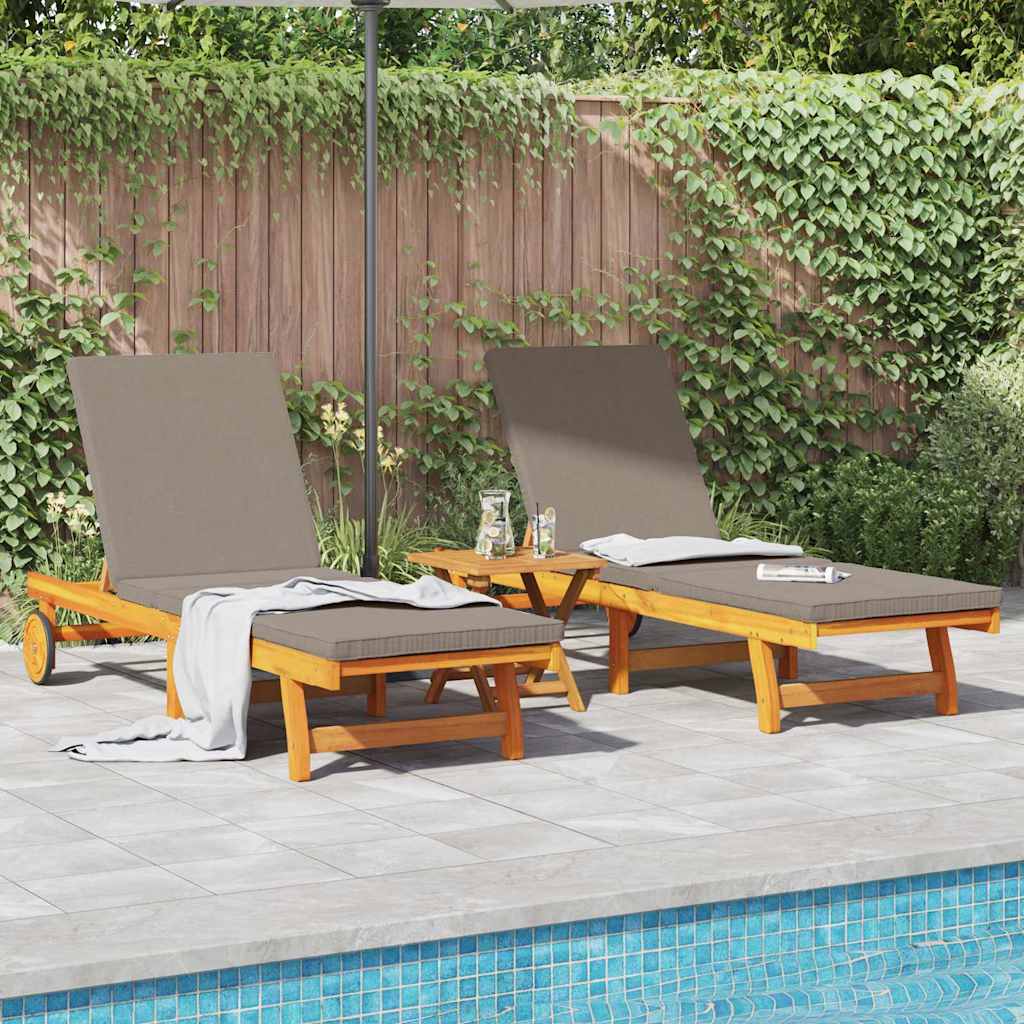 Ligstoel 2-persoon 3 pcs Bruin Massief Acaciahout is nu te koop bij PeponiXL, paradijselijk wonen!