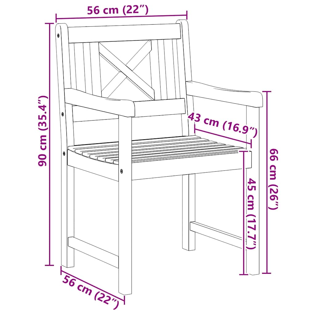 Tuinbank 4 pcs Naturel 56 x 55,5 x 90 cm Massief Acaciahout is nu te koop bij PeponiXL, paradijselijk wonen!
