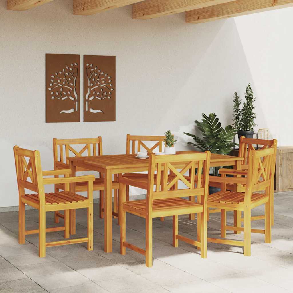Tuinbank 6 pcs Naturel 56 x 55,5 x 90 cm Massief Acaciahout is nu te koop bij PeponiXL, paradijselijk wonen!