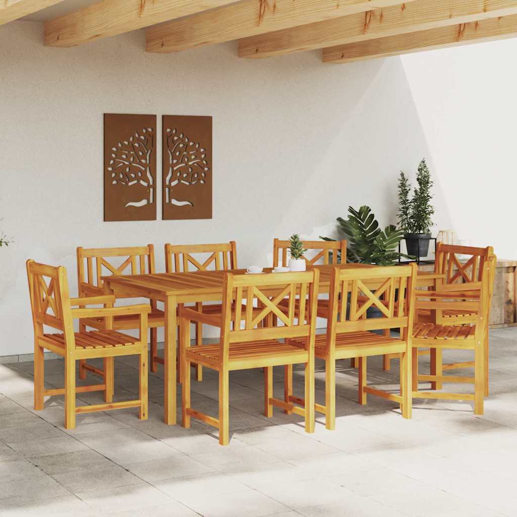 Tuinbank 8 pcs Naturel 56 x 55,5 x 90 cm Massief Acaciahout is nu te koop bij PeponiXL, paradijselijk wonen!