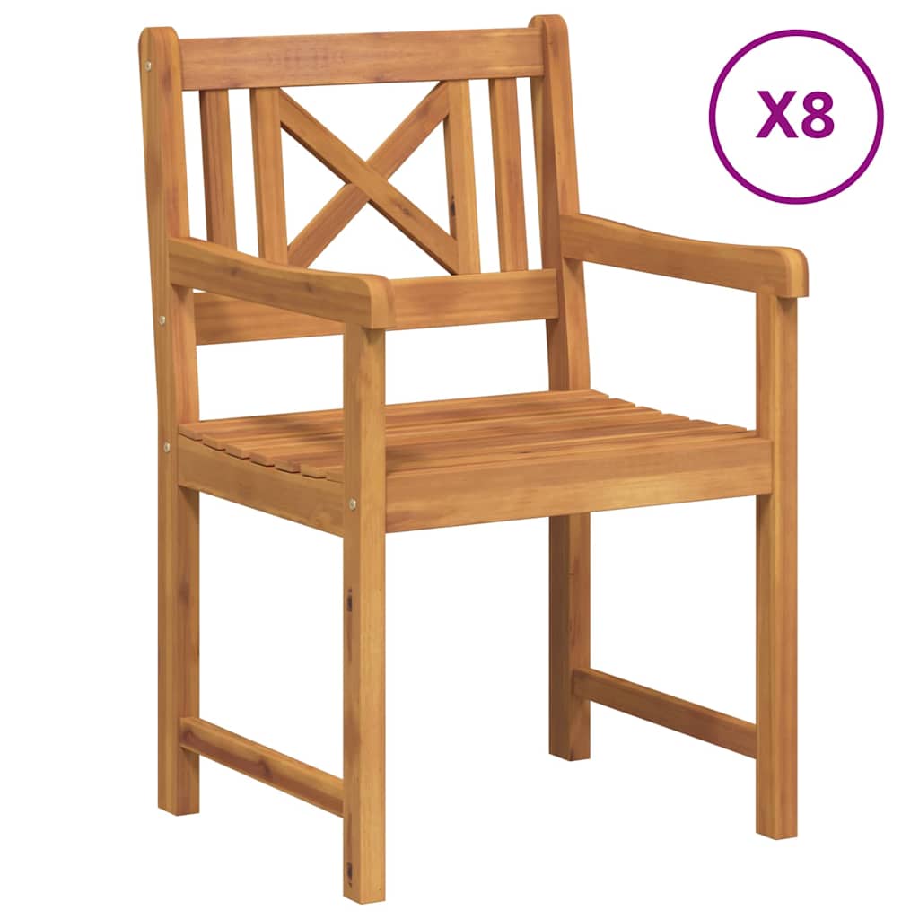 Tuinbank 8 pcs Naturel 56 x 55,5 x 90 cm Massief Acaciahout is nu te koop bij PeponiXL, paradijselijk wonen!