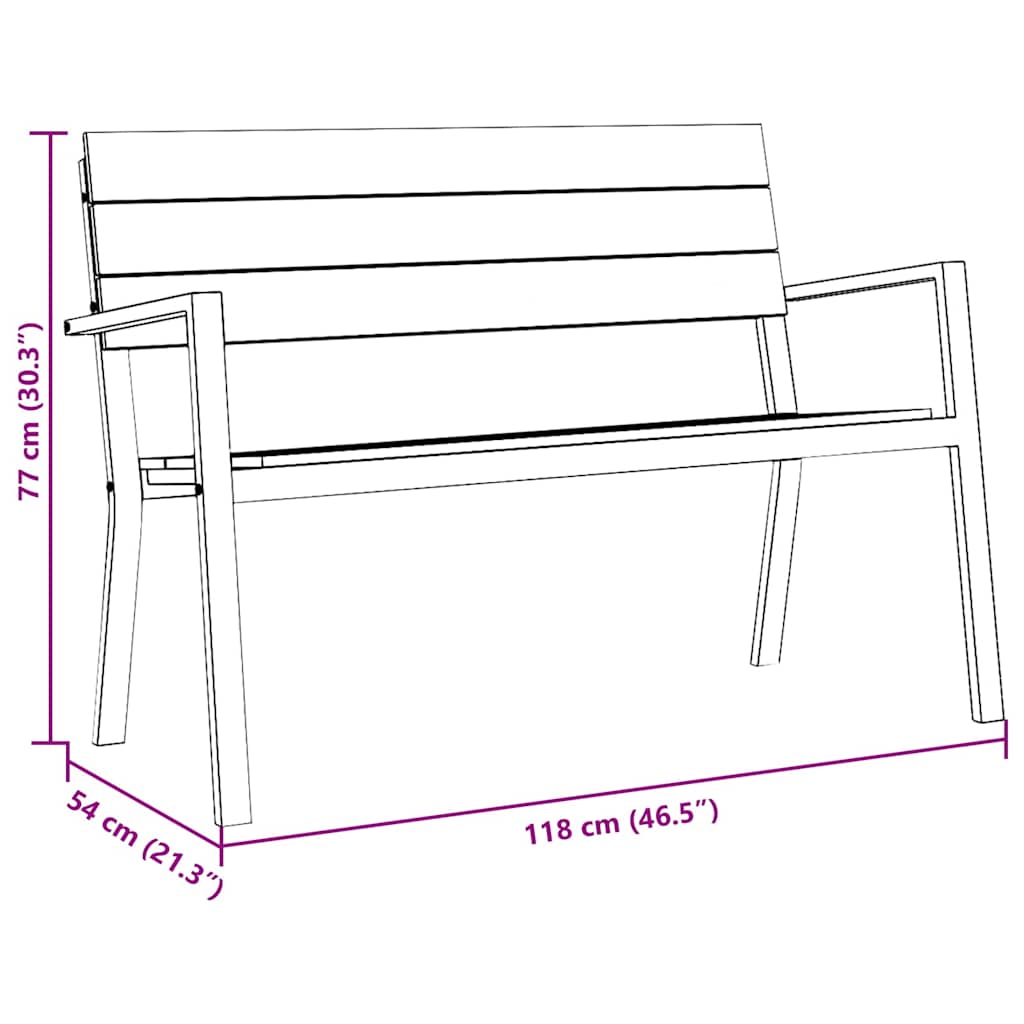 Tuinbank Bruin 118 x 54 x 77cm Staal is nu te koop bij PeponiXL, paradijselijk wonen!