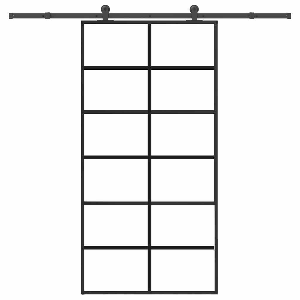 Schuifdeur met beslagset 102x205 cm aluminium en ESG-glas is nu te koop bij PeponiXL, paradijselijk wonen!