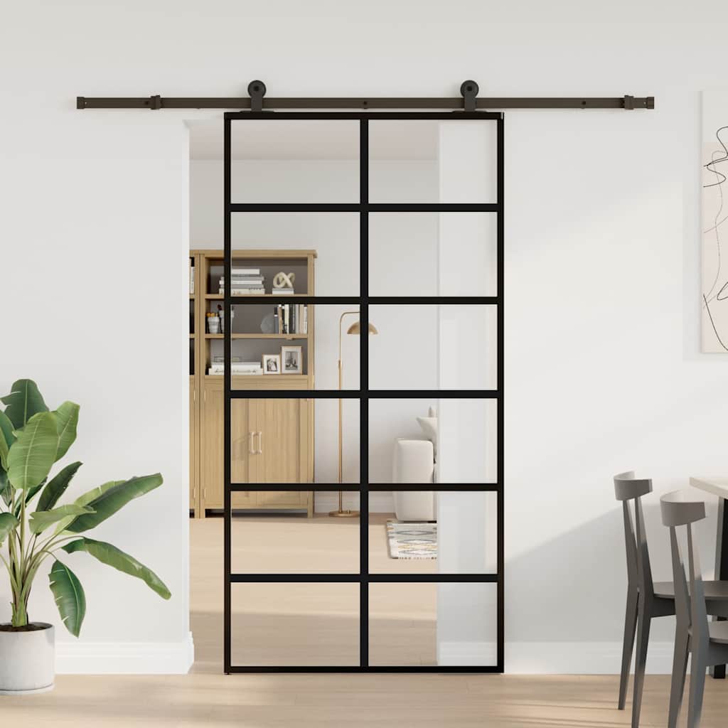 Schuifdeur met beslagset 102x205 cm aluminium en ESG-glas is nu te koop bij PeponiXL, paradijselijk wonen!