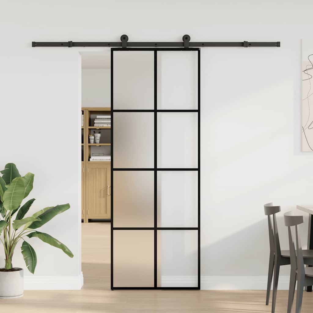 Schuifdeur met beslag 76x205 cm ESG-glas en aluminium is nu te koop bij PeponiXL, paradijselijk wonen!