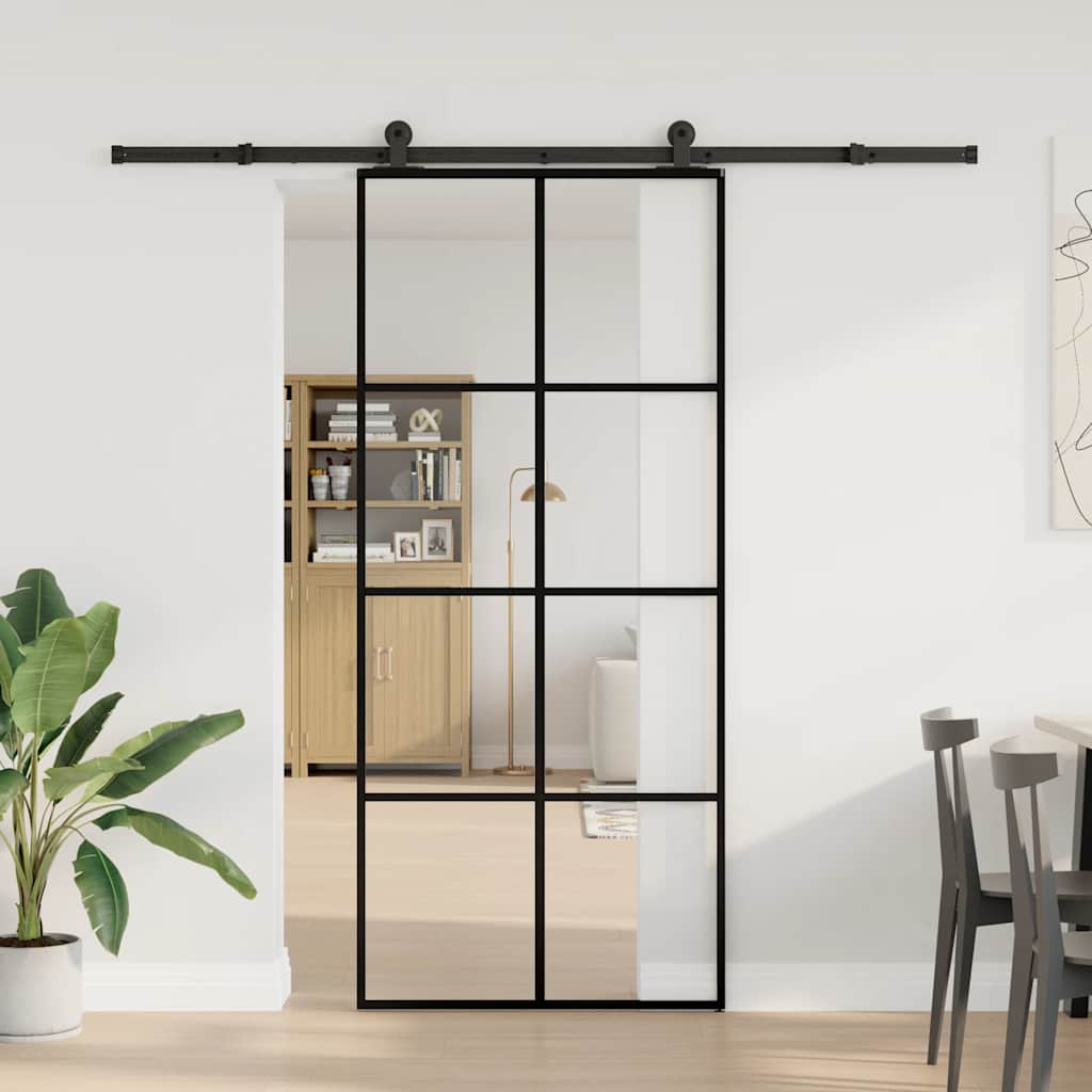 Schuifdeur met beslag 90x205 cm ESG-glas en aluminium is nu te koop bij PeponiXL, paradijselijk wonen!