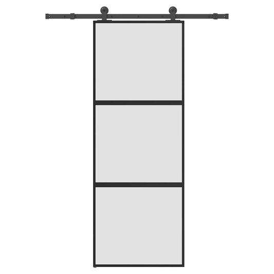 Schuifdeur met beslag 76x205 cm gehard glas en aluminium is nu te koop bij PeponiXL, paradijselijk wonen!
