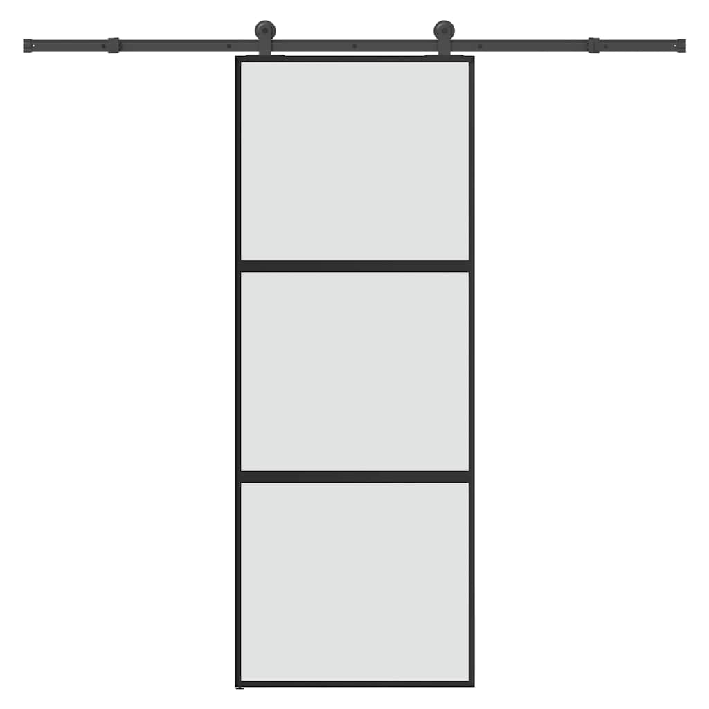 Schuifdeur met beslag 76x205 cm gehard glas en aluminium is nu te koop bij PeponiXL, paradijselijk wonen!