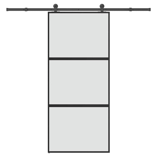 Schuifdeur met beslag 90x205 cm gehard glas en aluminium is nu te koop bij PeponiXL, paradijselijk wonen!