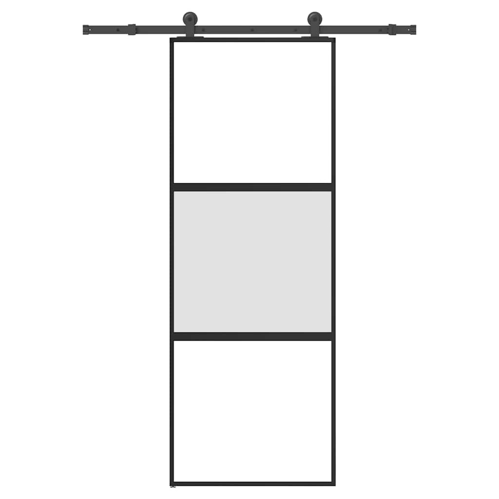 Schuifdeur met beslag 76x205 cm gehard glas en aluminium is nu te koop bij PeponiXL, paradijselijk wonen!