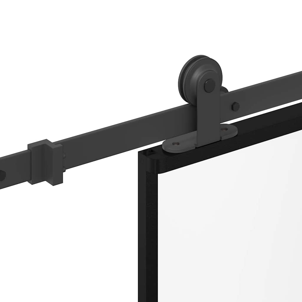 Schuifdeur met beslag 76x205 cm gehard glas en aluminium is nu te koop bij PeponiXL, paradijselijk wonen!