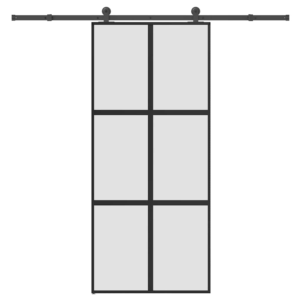 Schuifdeur met beslag 90x205 cm gehard glas en aluminium is nu te koop bij PeponiXL, paradijselijk wonen!