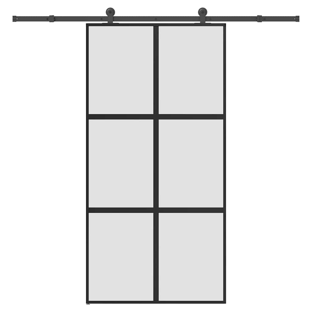 Schuifdeur met beslag 102,5x205 cm gehard glas en aluminium is nu te koop bij PeponiXL, paradijselijk wonen!