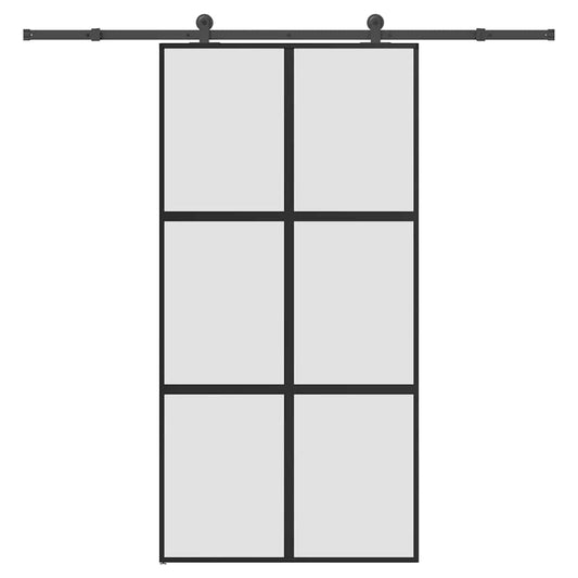 Schuifdeur met beslag 102,5x205 cm gehard glas en aluminium is nu te koop bij PeponiXL, paradijselijk wonen!