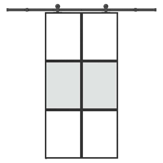 Schuifdeur met beslag 102,5x205 cm gehard glas en aluminium is nu te koop bij PeponiXL, paradijselijk wonen!
