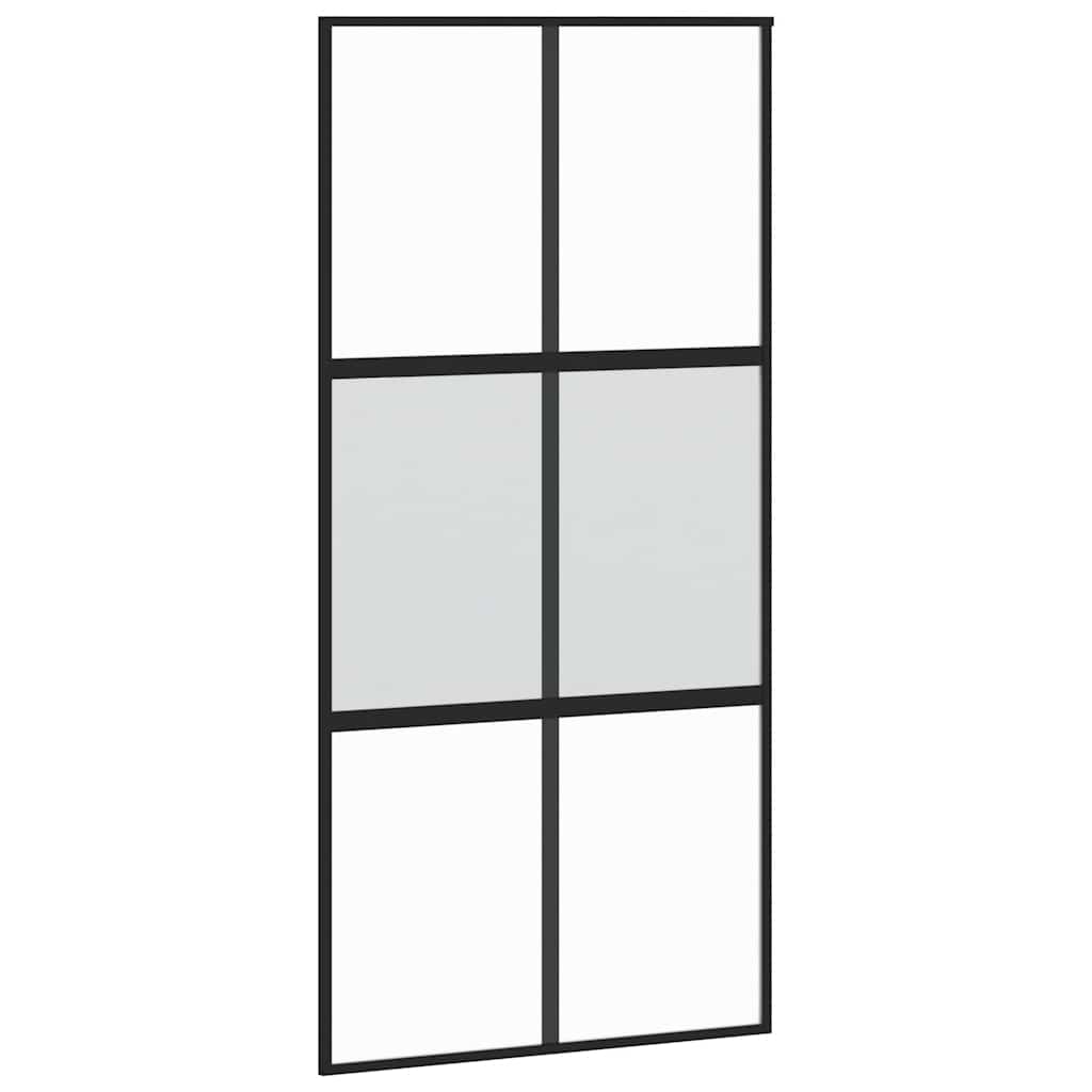 Schuifdeur met beslag 102,5x205 cm gehard glas en aluminium is nu te koop bij PeponiXL, paradijselijk wonen!