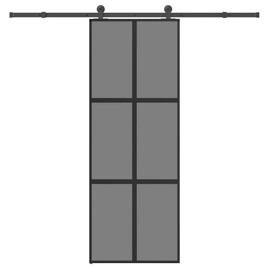 Schuifdeur met beslag 76x205 cm gehard glas en aluminium is nu te koop bij PeponiXL, paradijselijk wonen!