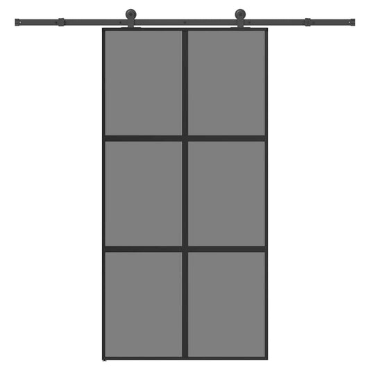 Schuifdeur met beslag 102,5x205 cm gehard glas en aluminium is nu te koop bij PeponiXL, paradijselijk wonen!