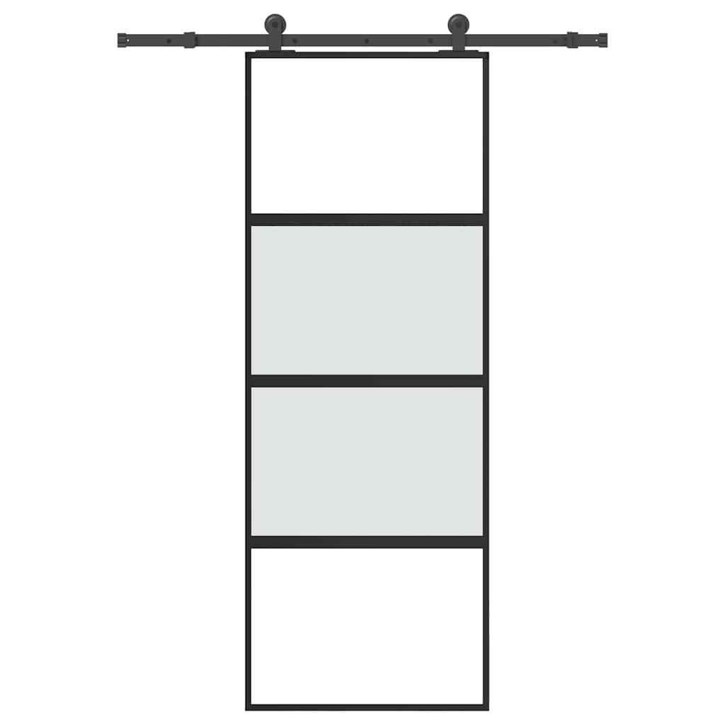 Schuifdeur met beslag 76x205 cm gehard glas en aluminium is nu te koop bij PeponiXL, paradijselijk wonen!