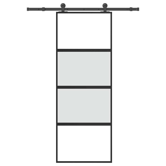 Schuifdeur met beslag 76x205 cm gehard glas en aluminium is nu te koop bij PeponiXL, paradijselijk wonen!