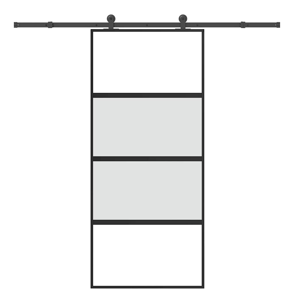 Schuifdeur met beslag 90x205 cm gehard glas en aluminium is nu te koop bij PeponiXL, paradijselijk wonen!