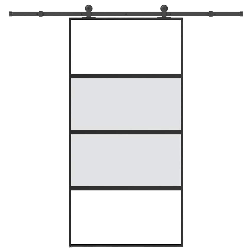 Schuifdeur met beslag 102,5x205 cm gehard glas en aluminium is nu te koop bij PeponiXL, paradijselijk wonen!