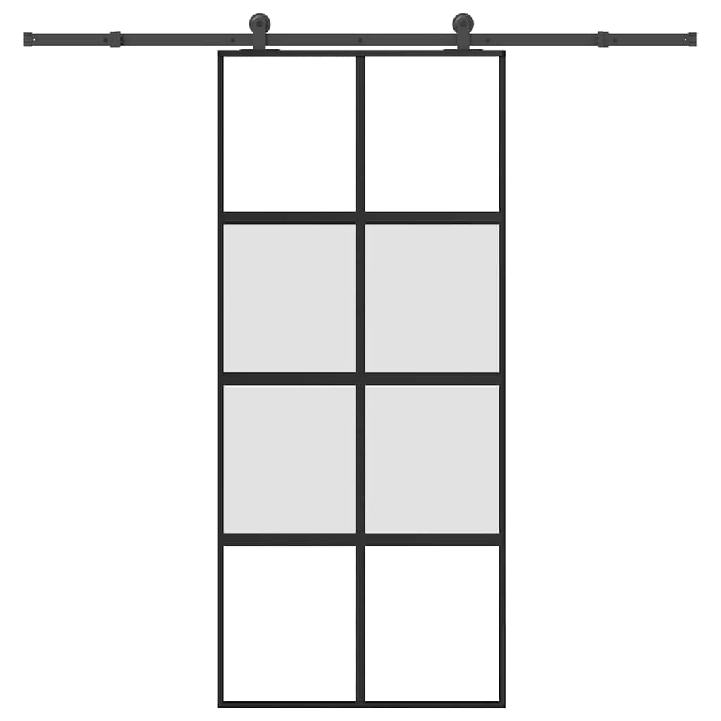 Schuifdeur met beslag 90x205 cm gehard glas en aluminium is nu te koop bij PeponiXL, paradijselijk wonen!