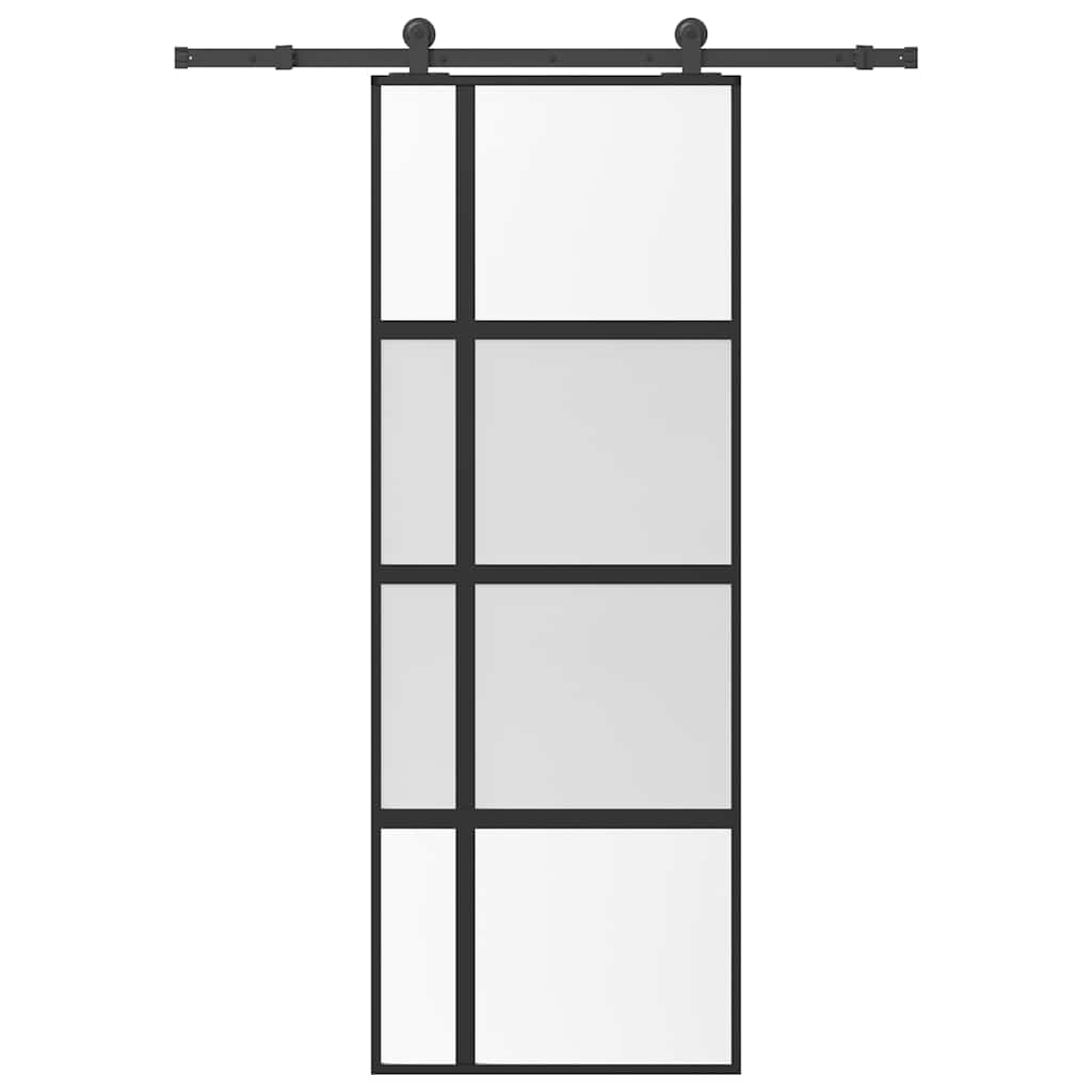 Schuifdeur met beslag 76x205 cm gehard glas en aluminium is nu te koop bij PeponiXL, paradijselijk wonen!