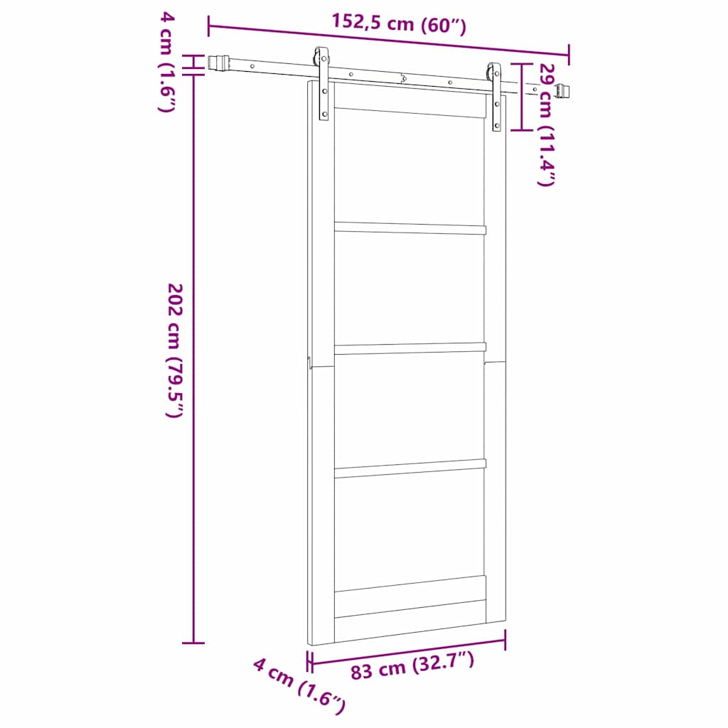 Schuifdeur ORKDAL Wit 83 x 202 cm Massief grenenhout en glas is nu te koop bij PeponiXL, paradijselijk wonen!