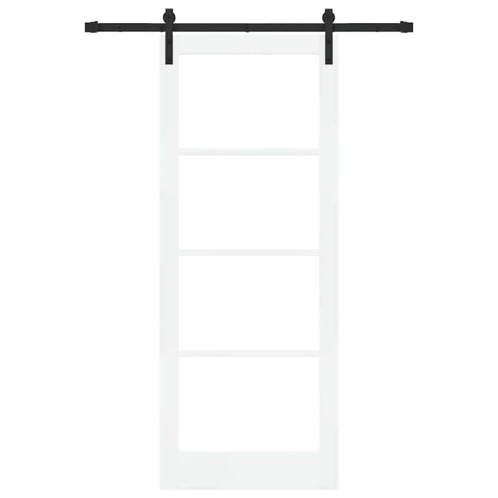Schuifdeur ORKDAL Wit 83 x 211 cm Massief grenenhout en glas is nu te koop bij PeponiXL, paradijselijk wonen!