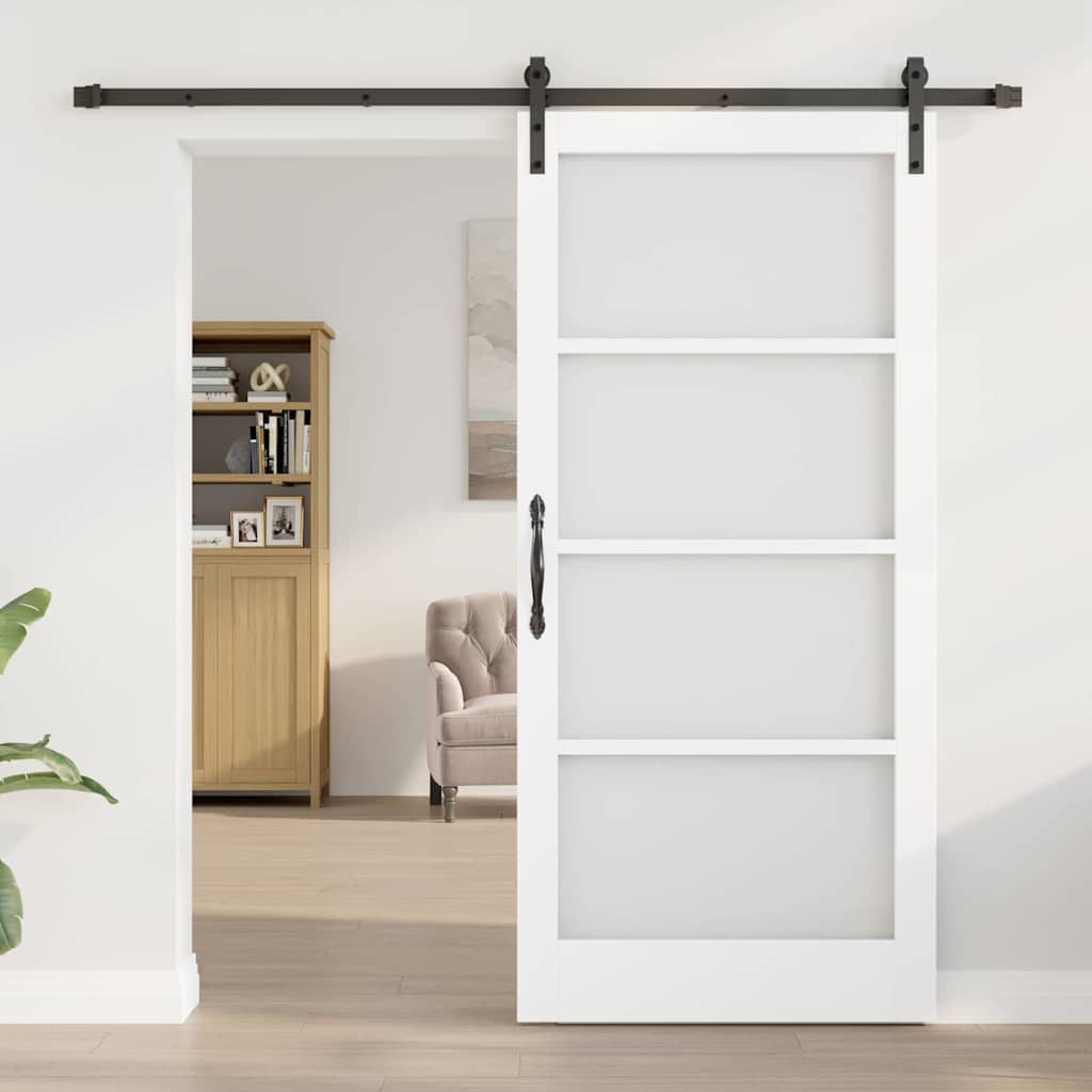 Schuifdeur ORKDAL Wit 93 x 202 cm Massief grenenhout en glas is nu te koop bij PeponiXL, paradijselijk wonen!