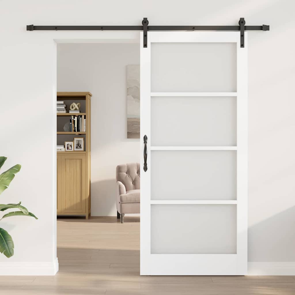 Schuifdeur ORKDAL Wit 93 x 211 cm Massief grenenhout en glas is nu te koop bij PeponiXL, paradijselijk wonen!