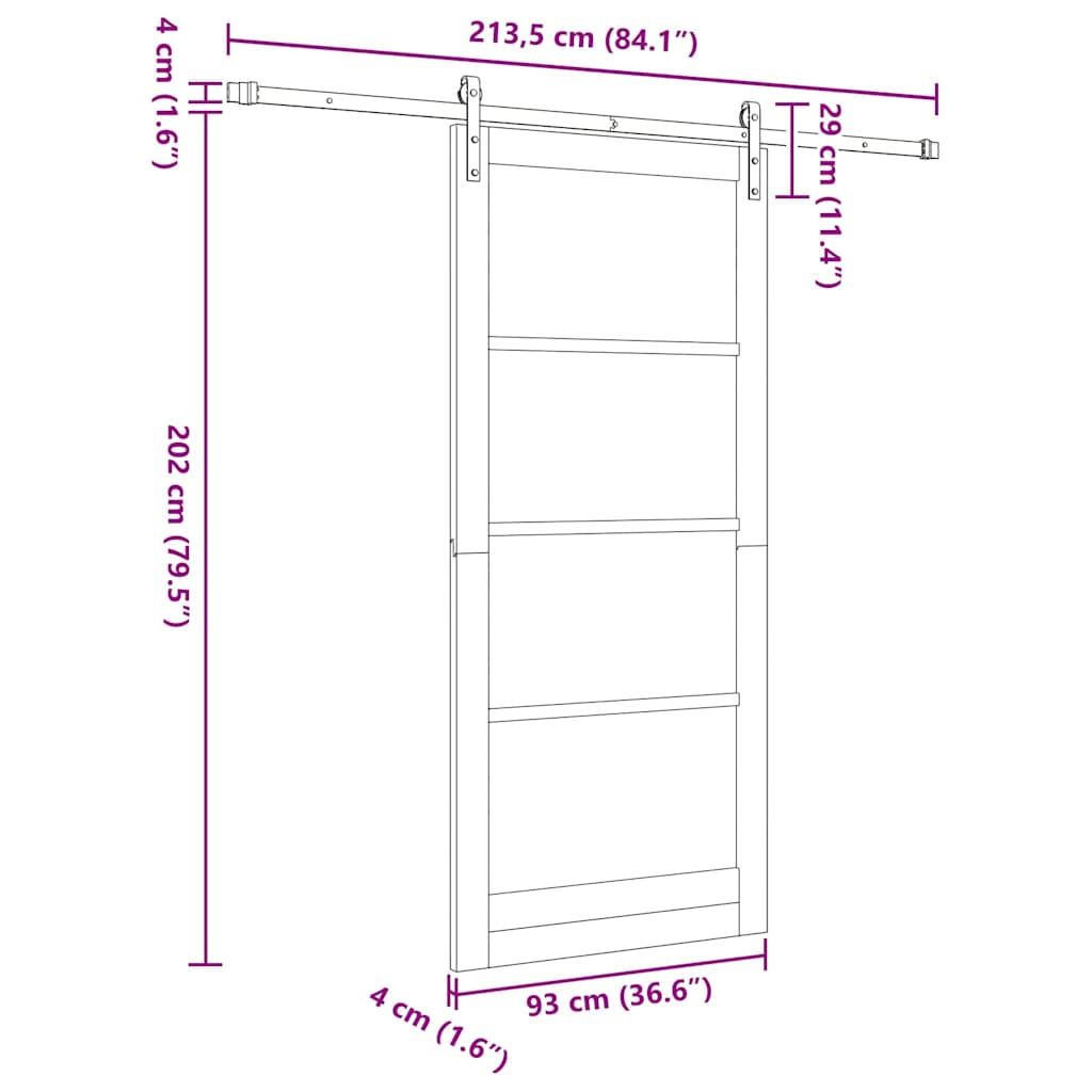 Schuifdeur ORKDAL Wit 93 x 211 cm Massief grenenhout en glas is nu te koop bij PeponiXL, paradijselijk wonen!