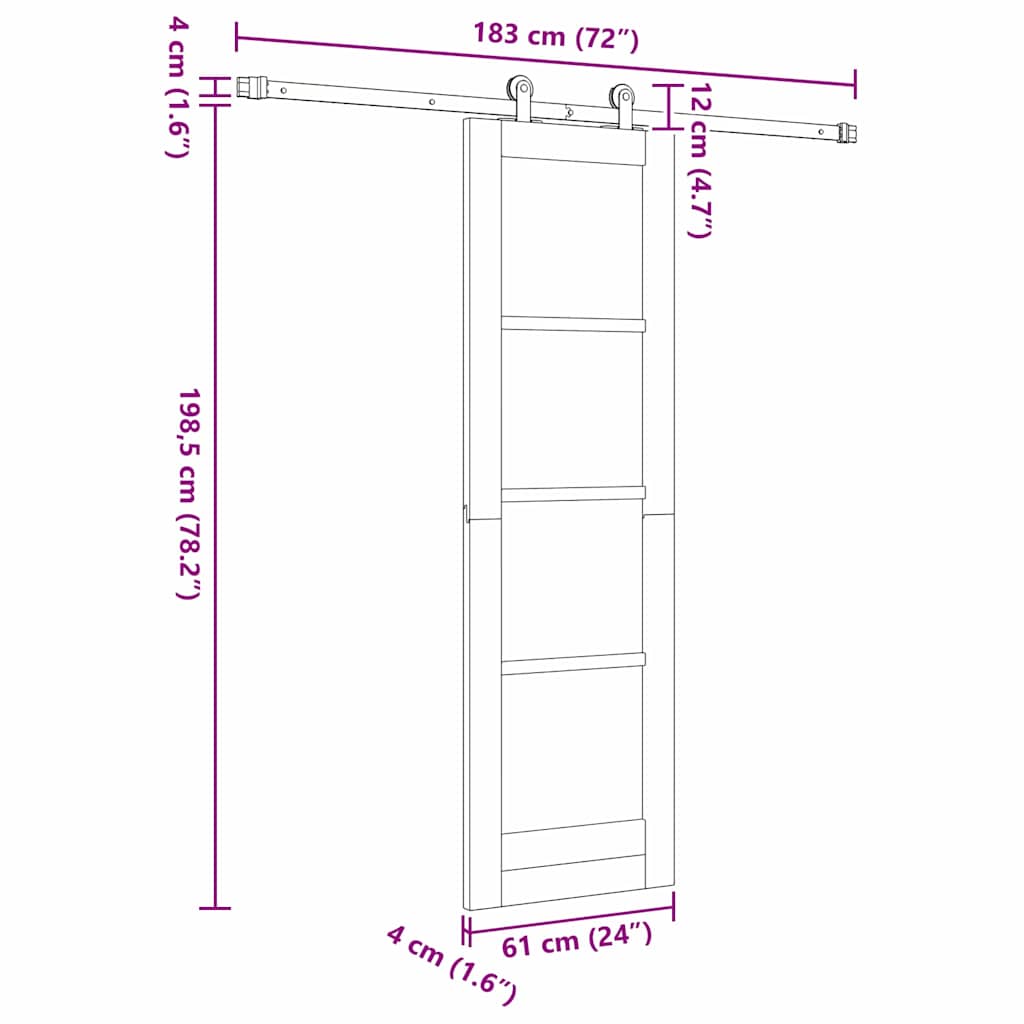 Schuifdeur ORKDAL Wit 61 x 198,5 cm Massief grenenhout en glas is nu te koop bij PeponiXL, paradijselijk wonen!